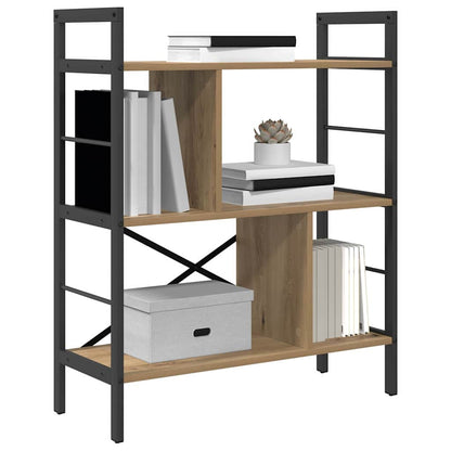 vidaXL Bookshelf 5-Tier 75 x 30 x 91 cm Engineered Wood Artisan Oak 3