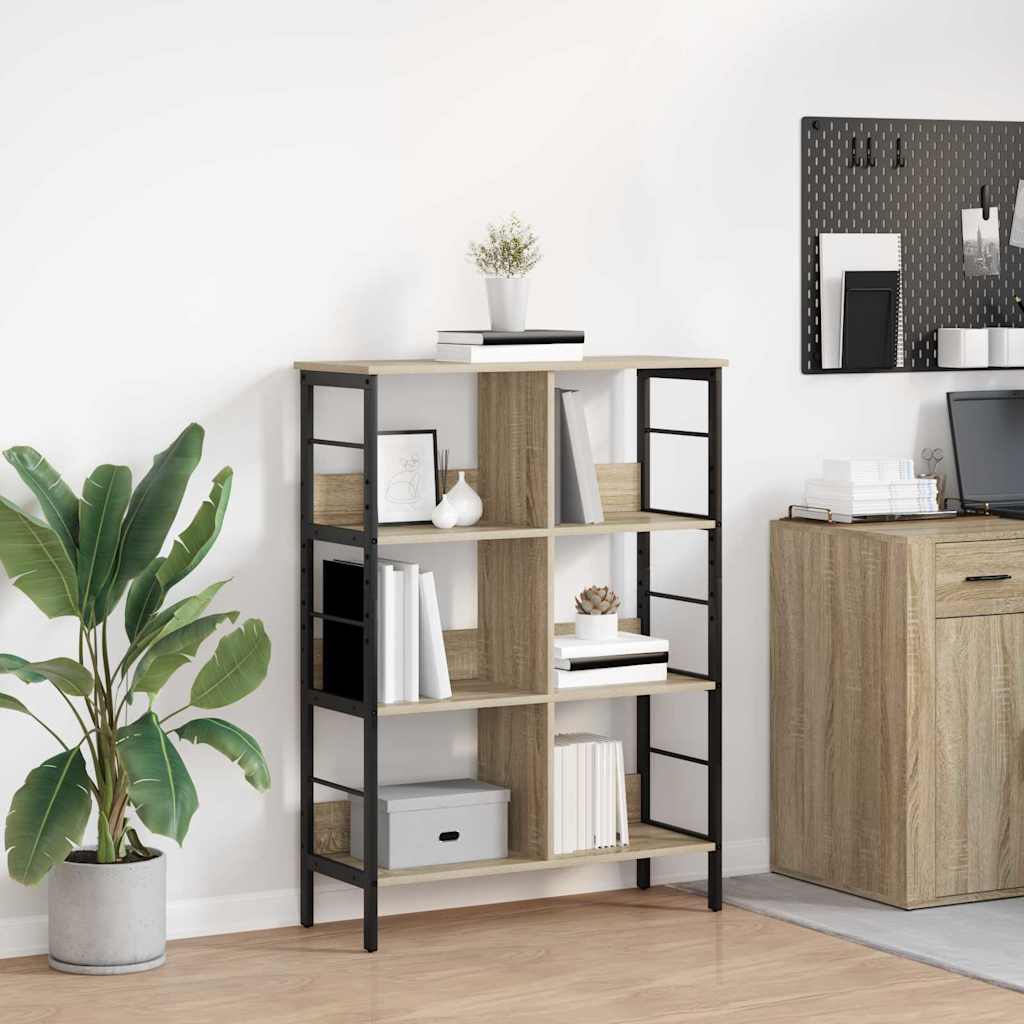vidaXL Bookshelf 6-Tier 82 x 32 x 112 cm Engineered Wood Sonoma Oak 1