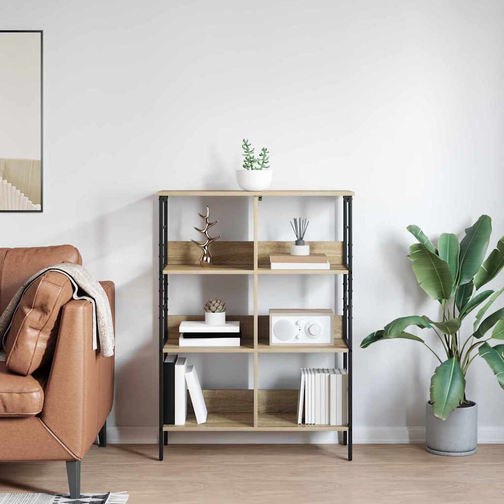 vidaXL Bookshelf 6-Tier 82 x 32 x 112 cm Engineered Wood Sonoma Oak 4