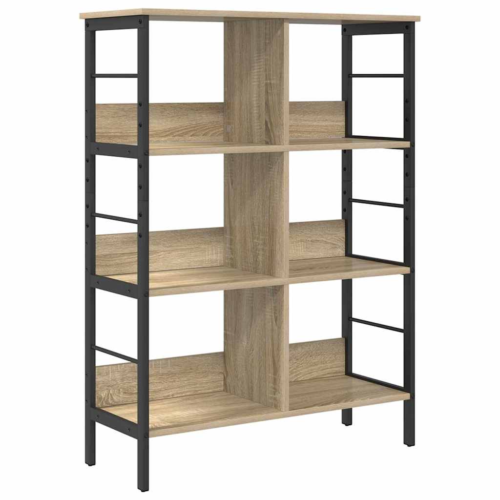 vidaXL Bookshelf 6-Tier 82 x 32 x 112 cm Engineered Wood Sonoma Oak 2