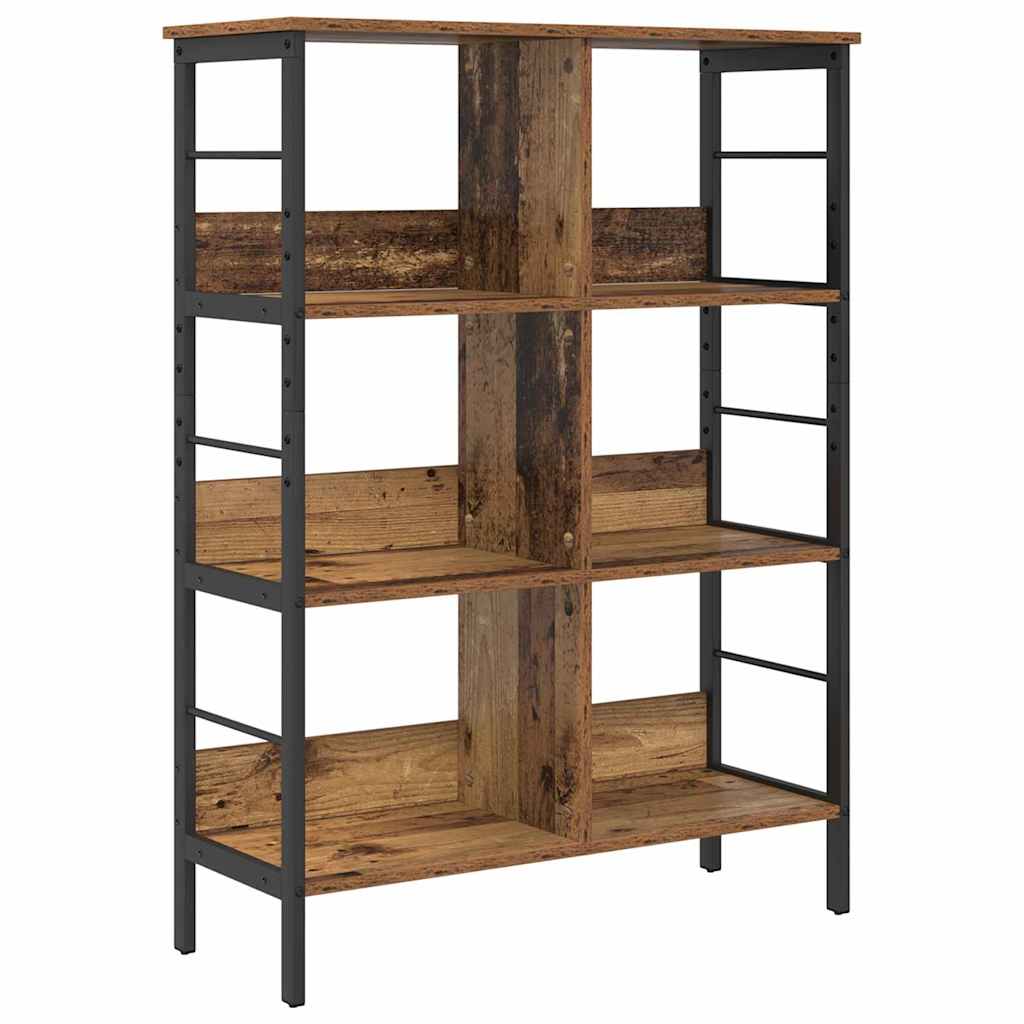vidaXL Bookshelf 6-Tier 82 x 32 x 112 cm Engineered Wood Old Wood 2