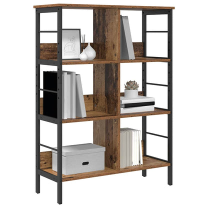vidaXL Bookshelf 6-Tier 82 x 32 x 112 cm Engineered Wood Old Wood 3