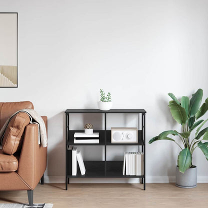 vidaXL Bookshelf 4-Tier 82 x 32 x 79 cm Engineered Wood Black Oak 4