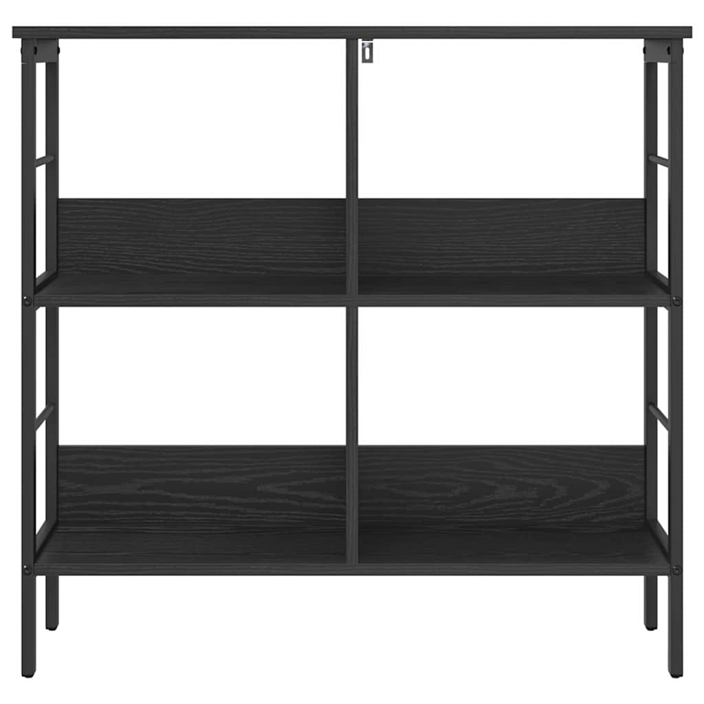 vidaXL Bookshelf 4-Tier 82 x 32 x 79 cm Engineered Wood Black Oak 5
