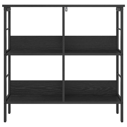 vidaXL Bookshelf 4-Tier 82 x 32 x 79 cm Engineered Wood Black Oak 5
