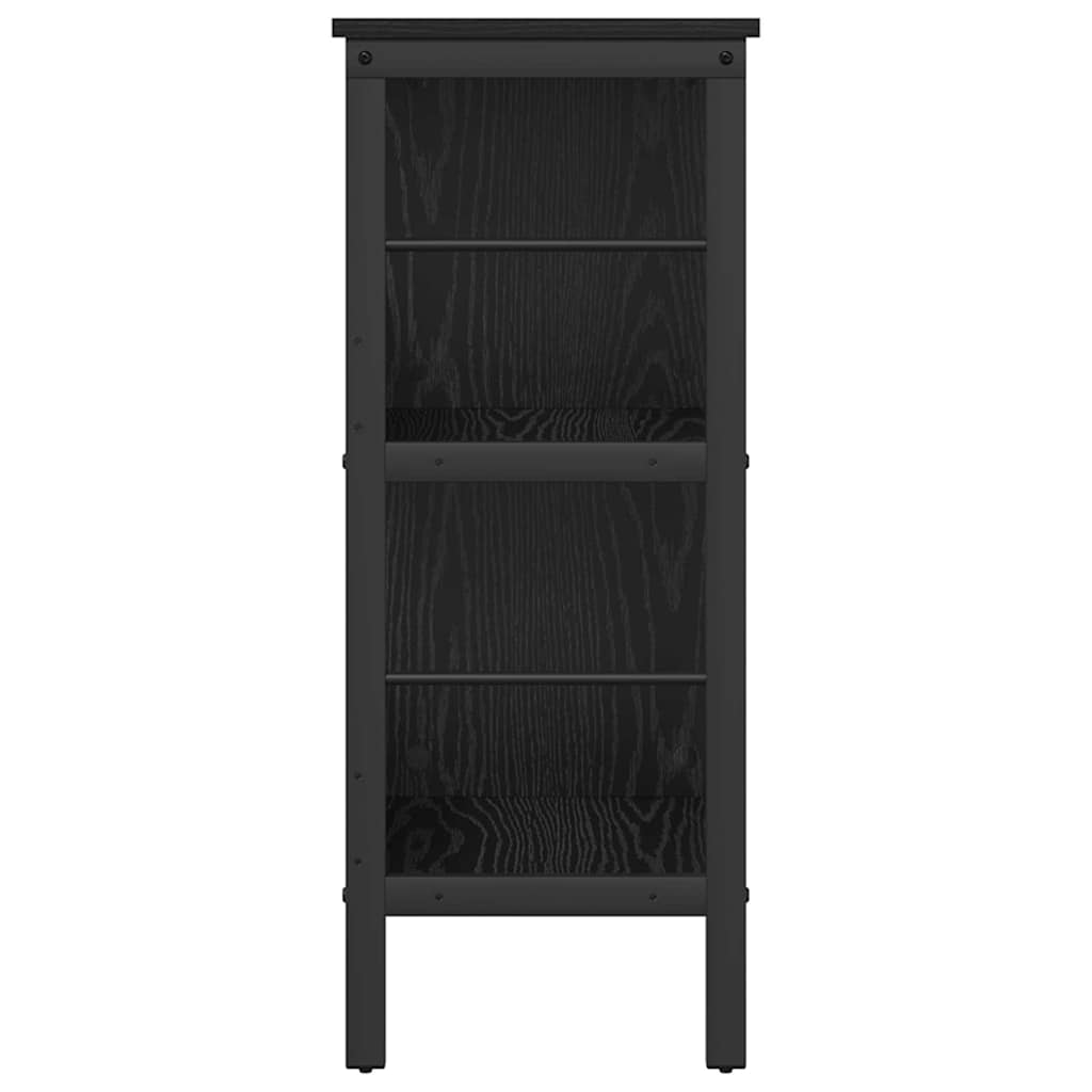 vidaXL Bookshelf 4-Tier 82 x 32 x 79 cm Engineered Wood Black Oak 6