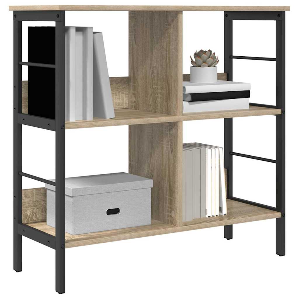 vidaXL Bookshelf 4-Tier 82 x 32 x 79 cm Engineered Wood Sonoma Oak 3
