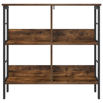 vidaXL Bookshelf 4-Tier 82 x 32 x 79 cm Engineered Wood Smoked Oak 5