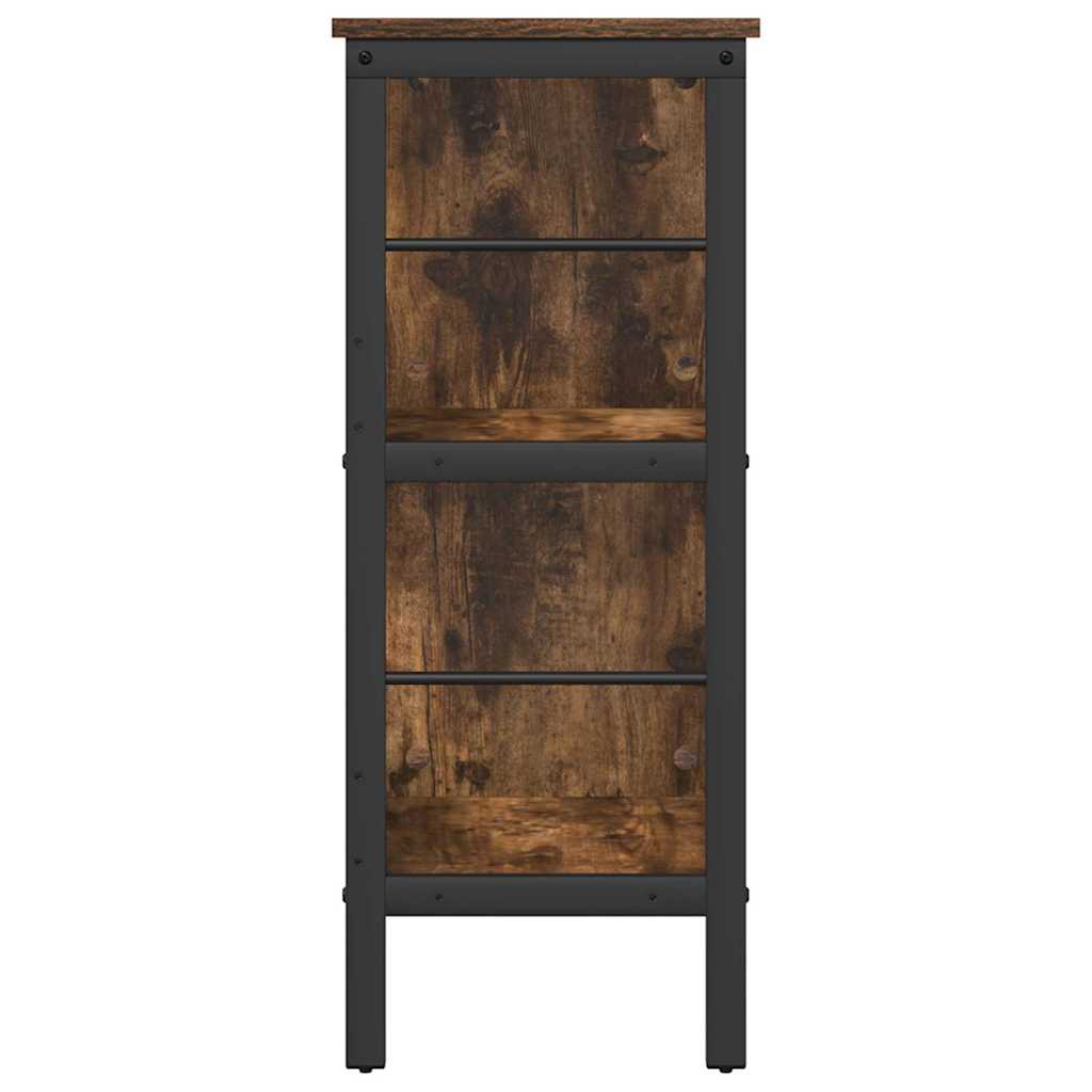 vidaXL Bookshelf 4-Tier 82 x 32 x 79 cm Engineered Wood Smoked Oak 6