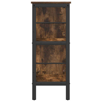 vidaXL Bookshelf 4-Tier 82 x 32 x 79 cm Engineered Wood Smoked Oak 6
