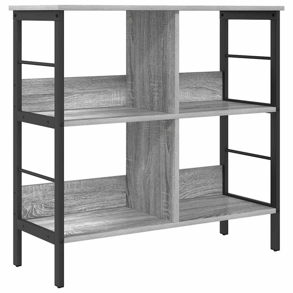 vidaXL Bookshelf 4-Tier 82 x 32 x 79 cm Engineered Wood Grey Sonoma 2