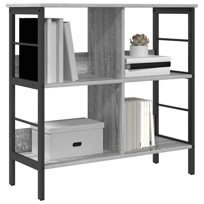 vidaXL Bookshelf 4-Tier 82 x 32 x 79 cm Engineered Wood Grey Sonoma 3