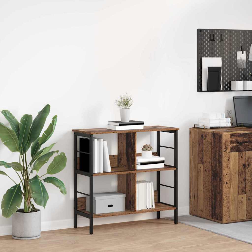 vidaXL Bookshelf 4-Tier 82 x 32 x 79 cm Engineered Wood Old Wood 1
