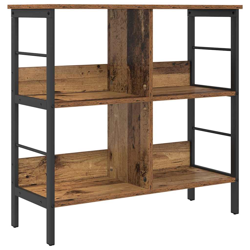 vidaXL Bookshelf 4-Tier 82 x 32 x 79 cm Engineered Wood Old Wood 2