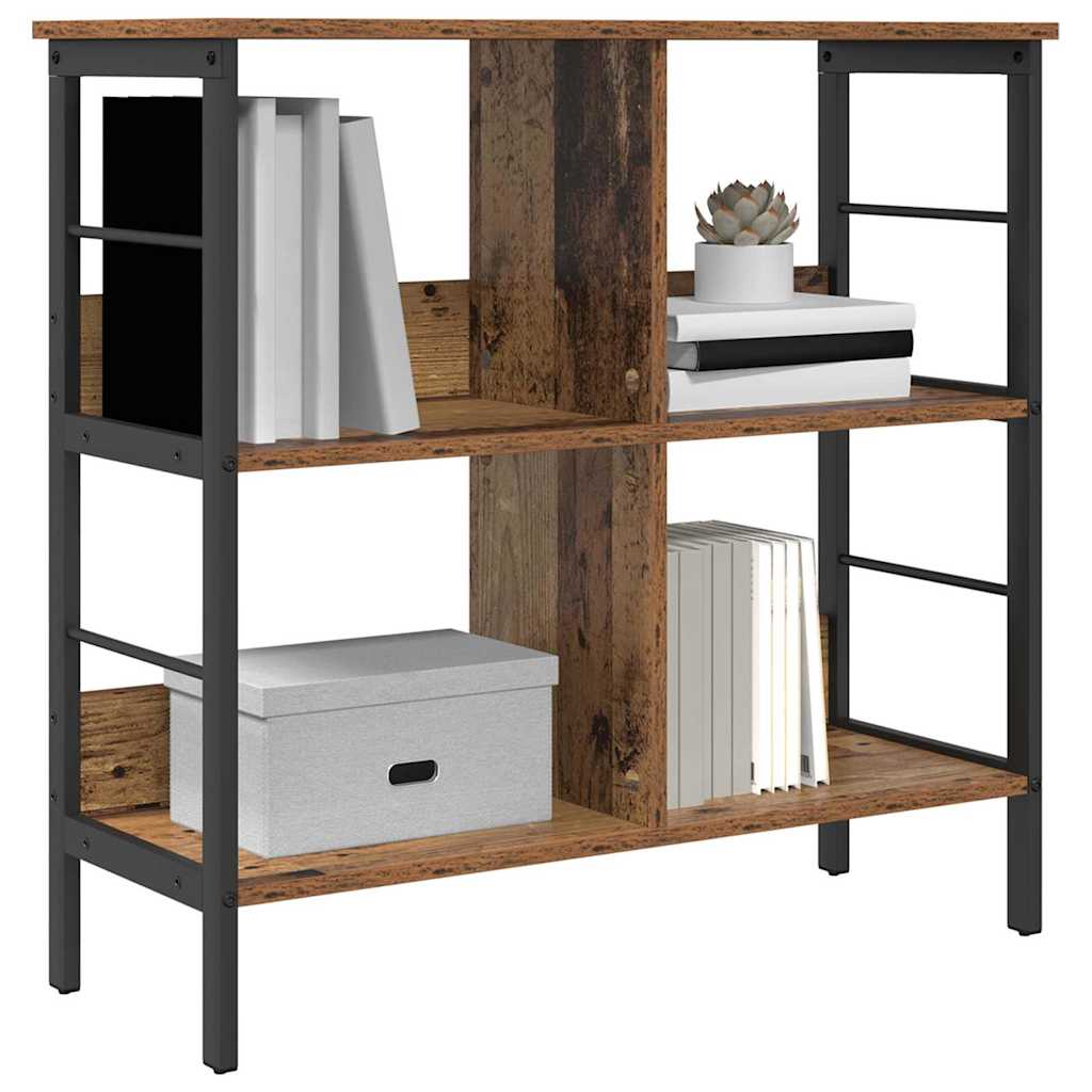 vidaXL Bookshelf 4-Tier 82 x 32 x 79 cm Engineered Wood Old Wood 3