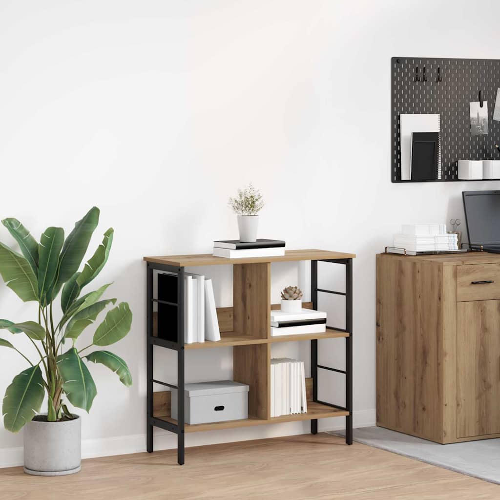 vidaXL Bookshelf 4-Tier 82 x 32 x 79 cm Engineered Wood Artisan Oak 1