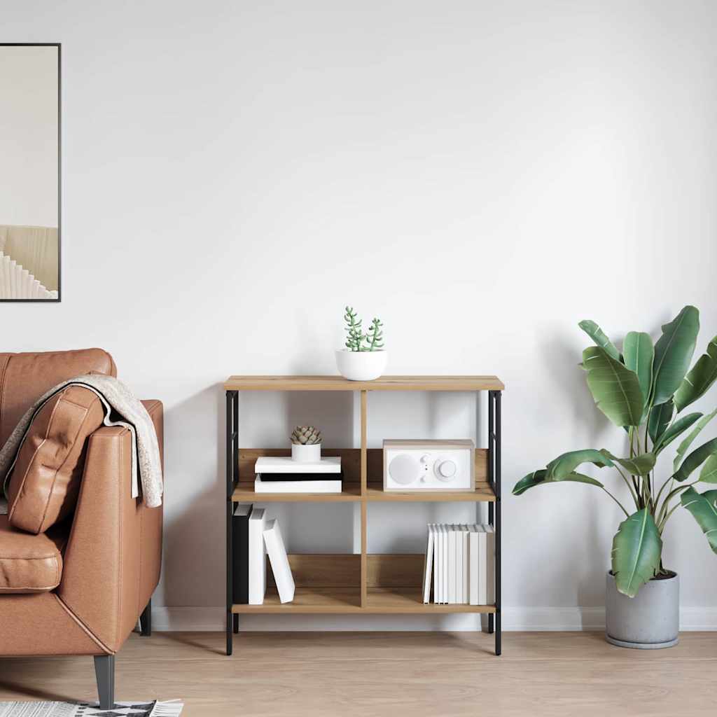 vidaXL Bookshelf 4-Tier 82 x 32 x 79 cm Engineered Wood Artisan Oak 4