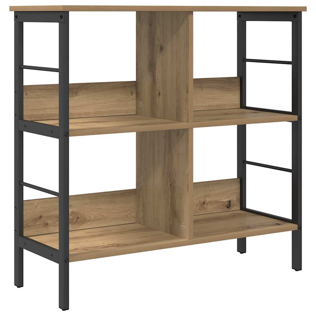 vidaXL Bookshelf 4-Tier 82 x 32 x 79 cm Engineered Wood Artisan Oak 2