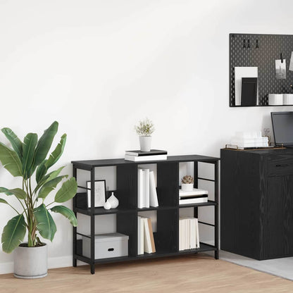 vidaXL Bookshelf 6-Tier 102 x 32 x 72.5 cm Engineered Wood Black Oak 1