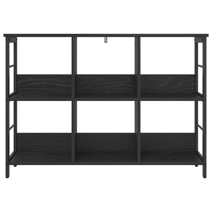 vidaXL Bookshelf 6-Tier 102 x 32 x 72.5 cm Engineered Wood Black Oak 5