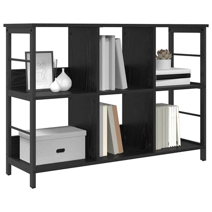 vidaXL Bookshelf 6-Tier 102 x 32 x 72.5 cm Engineered Wood Black Oak 3