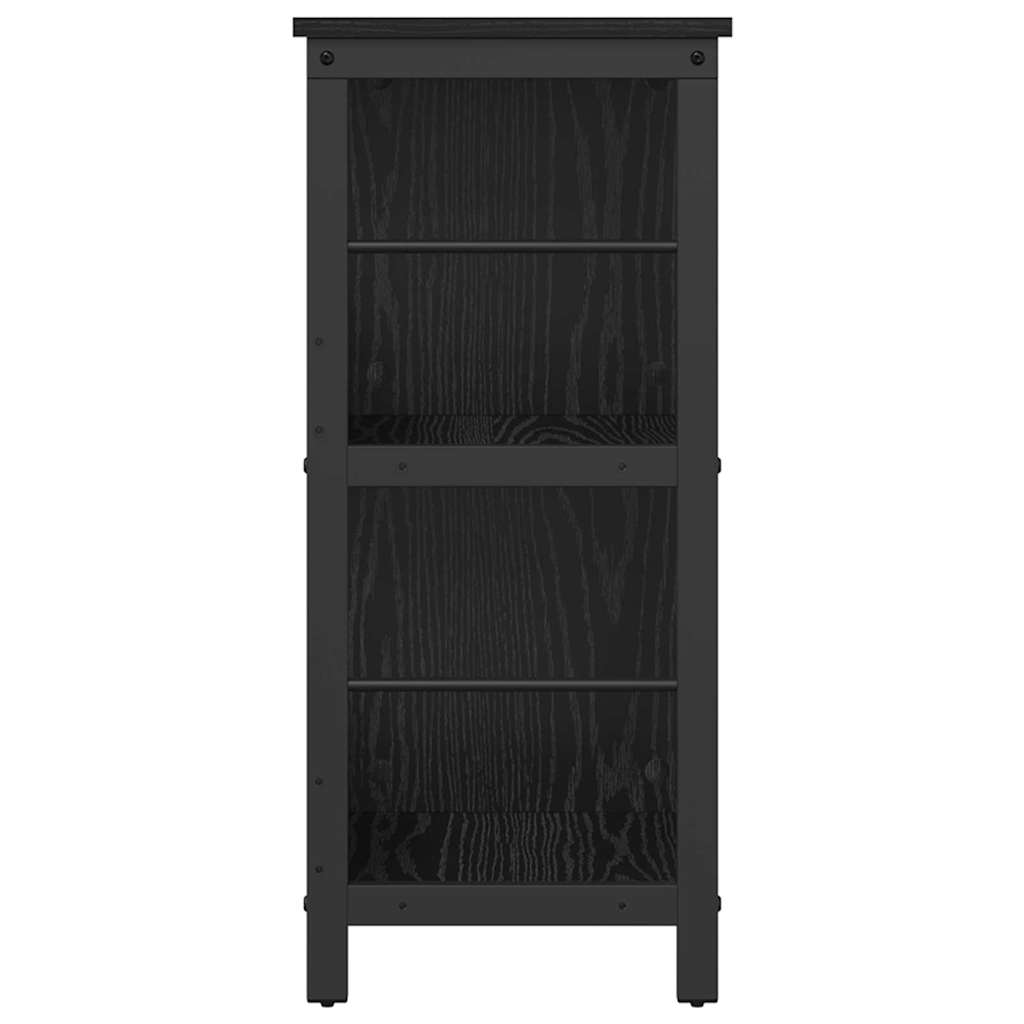 vidaXL Bookshelf 6-Tier 102 x 32 x 72.5 cm Engineered Wood Black Oak 6