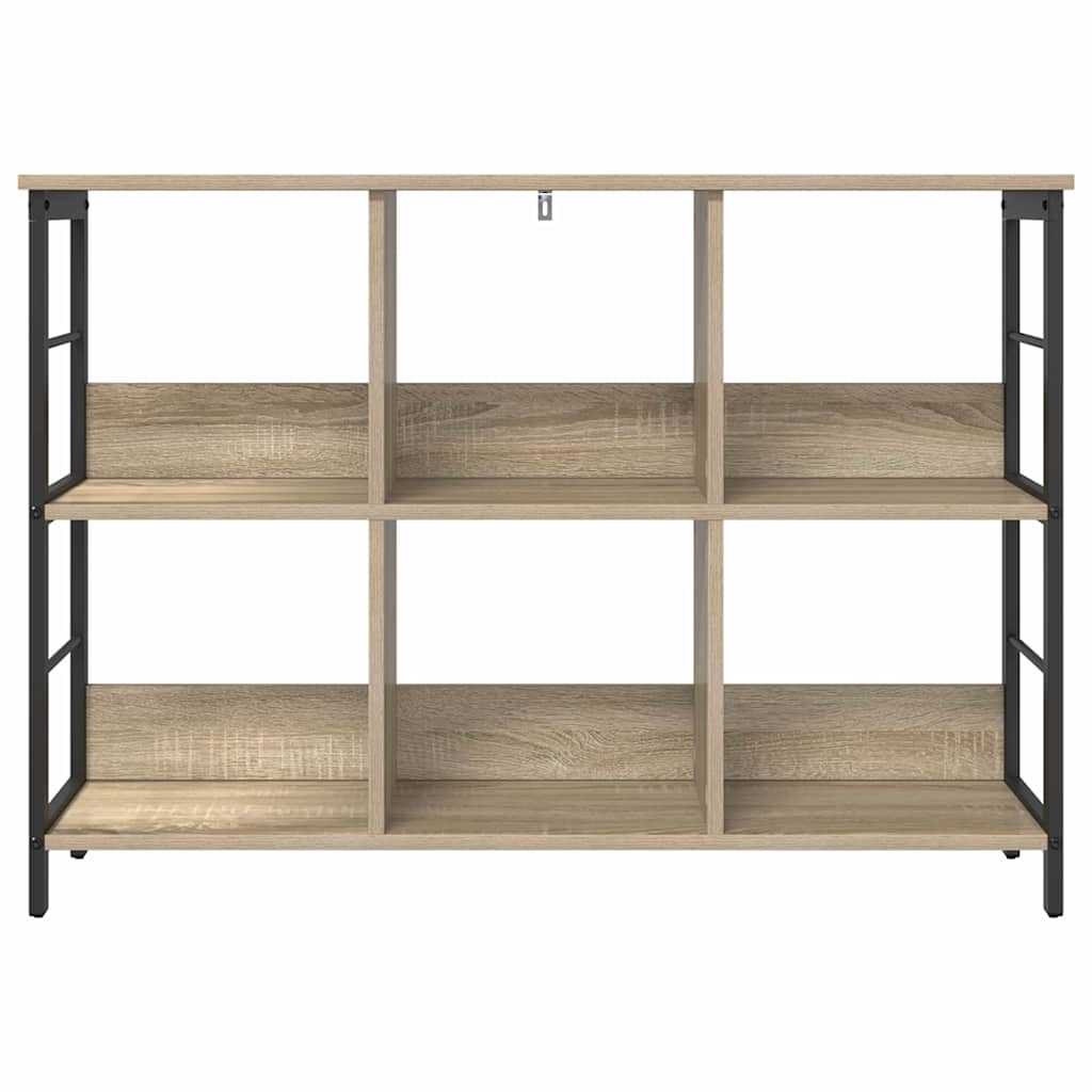 vidaXL Bookshelf 6-Tier 102 x 32 x 72.5 cm Engineered Wood Sonoma Oak 5