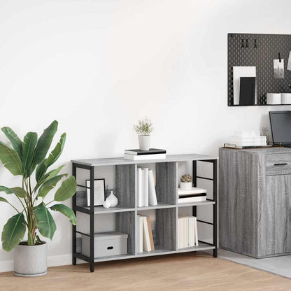 vidaXL Bookshelf 6-Tier 102 x 32 x 72.5 cm Engineered Wood Grey Sonoma 1