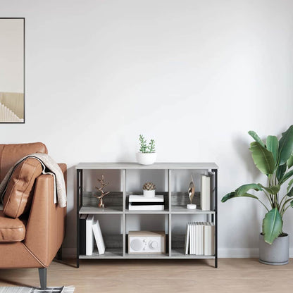vidaXL Bookshelf 6-Tier 102 x 32 x 72.5 cm Engineered Wood Grey Sonoma 4