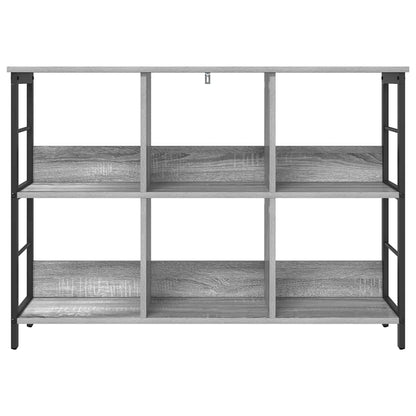 vidaXL Bookshelf 6-Tier 102 x 32 x 72.5 cm Engineered Wood Grey Sonoma 5