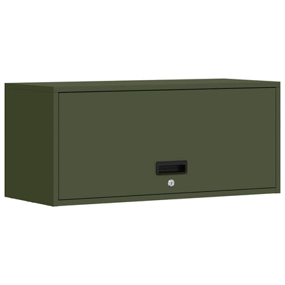 vidaXL Wall Cabinet for Garage with Gas-lift Door Olive green 2