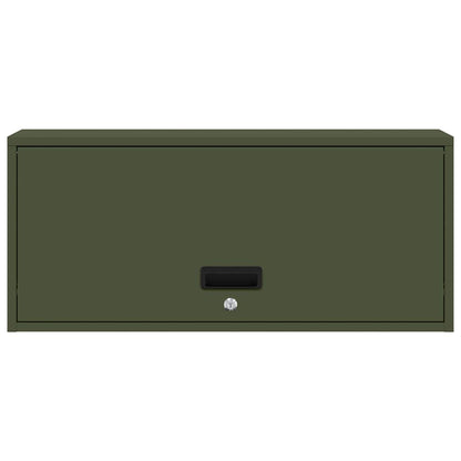 vidaXL Wall Cabinet for Garage with Gas-lift Door Olive green 6