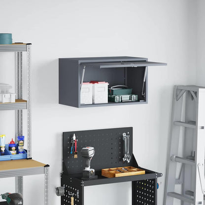 vidaXL Wall Cabinet for Garage with Gas-lift Door Anthracite 4