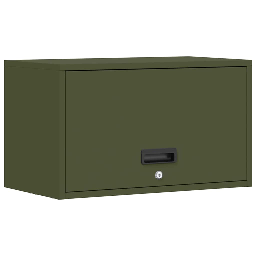 vidaXL Wall Cabinet for Garage with Gas-lift Door Olive green 2