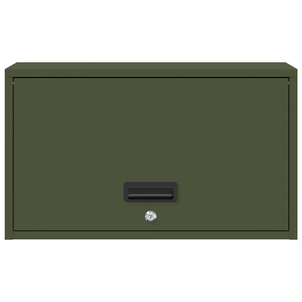 vidaXL Wall Cabinet for Garage with Gas-lift Door Olive green 6