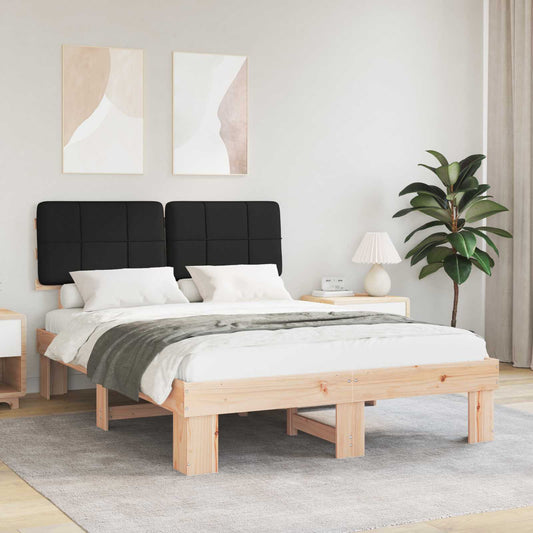 Bed Frame Upholstered Headboard Black Length Natural
