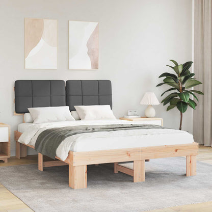 Bed Frame Upholstered Headboard Length Natural Dark Grey