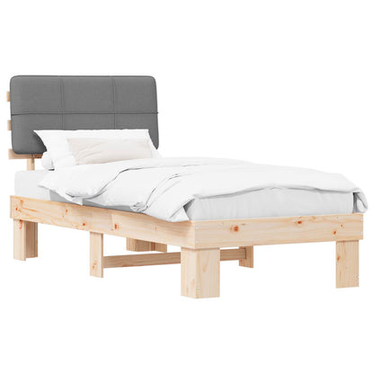 Bed Frame Upholstered Headboard Length Natural Light Grey