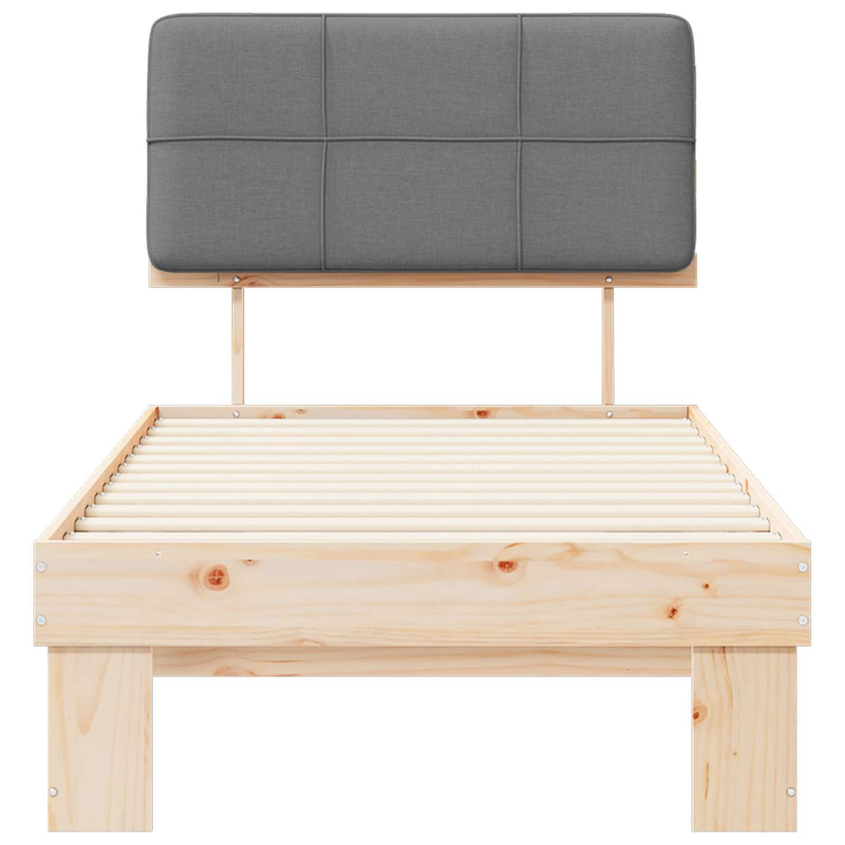 Bed Frame Upholstered Headboard Length Natural Light Grey