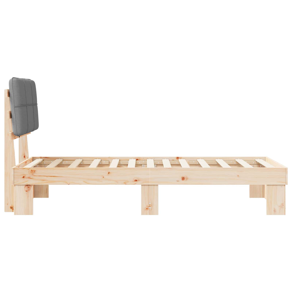 Bed Frame Upholstered Headboard Length Natural Light Grey