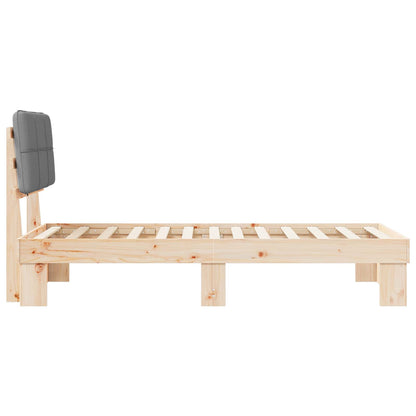 Bed Frame Upholstered Headboard Length Natural Light Grey