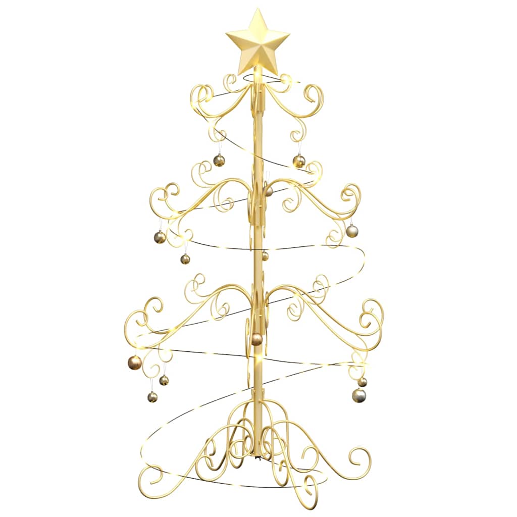 vidaXL Metal Christmas Tree Gold 90 cm Powder-coated Steel 3