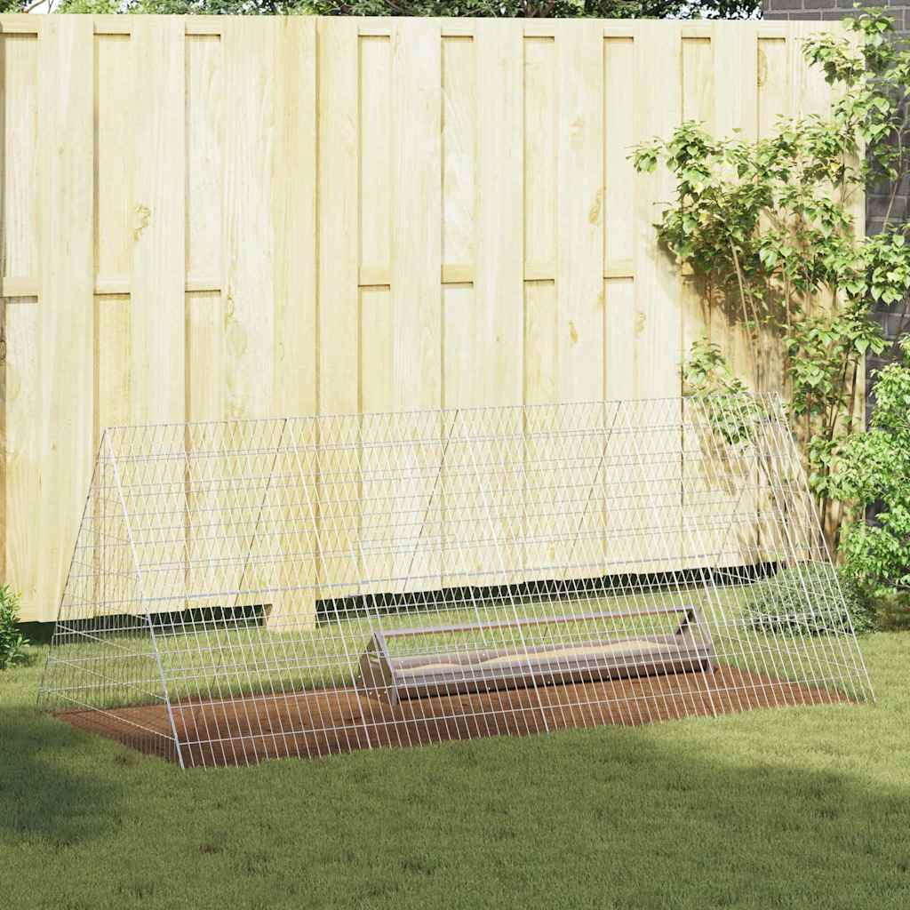 vidaXL Chicken Cage Silver 215 x 100 x 85 cm Galvanised Steel 1