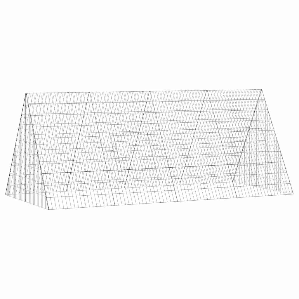 vidaXL Chicken Cage Silver 215 x 100 x 85 cm Galvanised Steel 2