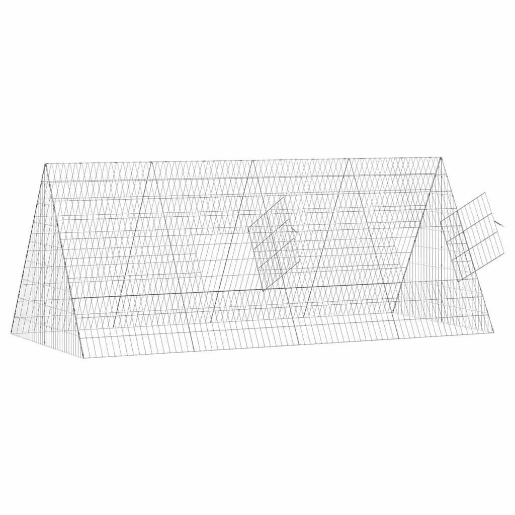 vidaXL Chicken Cage Silver 215 x 100 x 85 cm Galvanised Steel 5