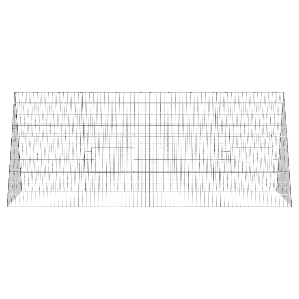 vidaXL Chicken Cage Silver 215 x 100 x 85 cm Galvanised Steel 6