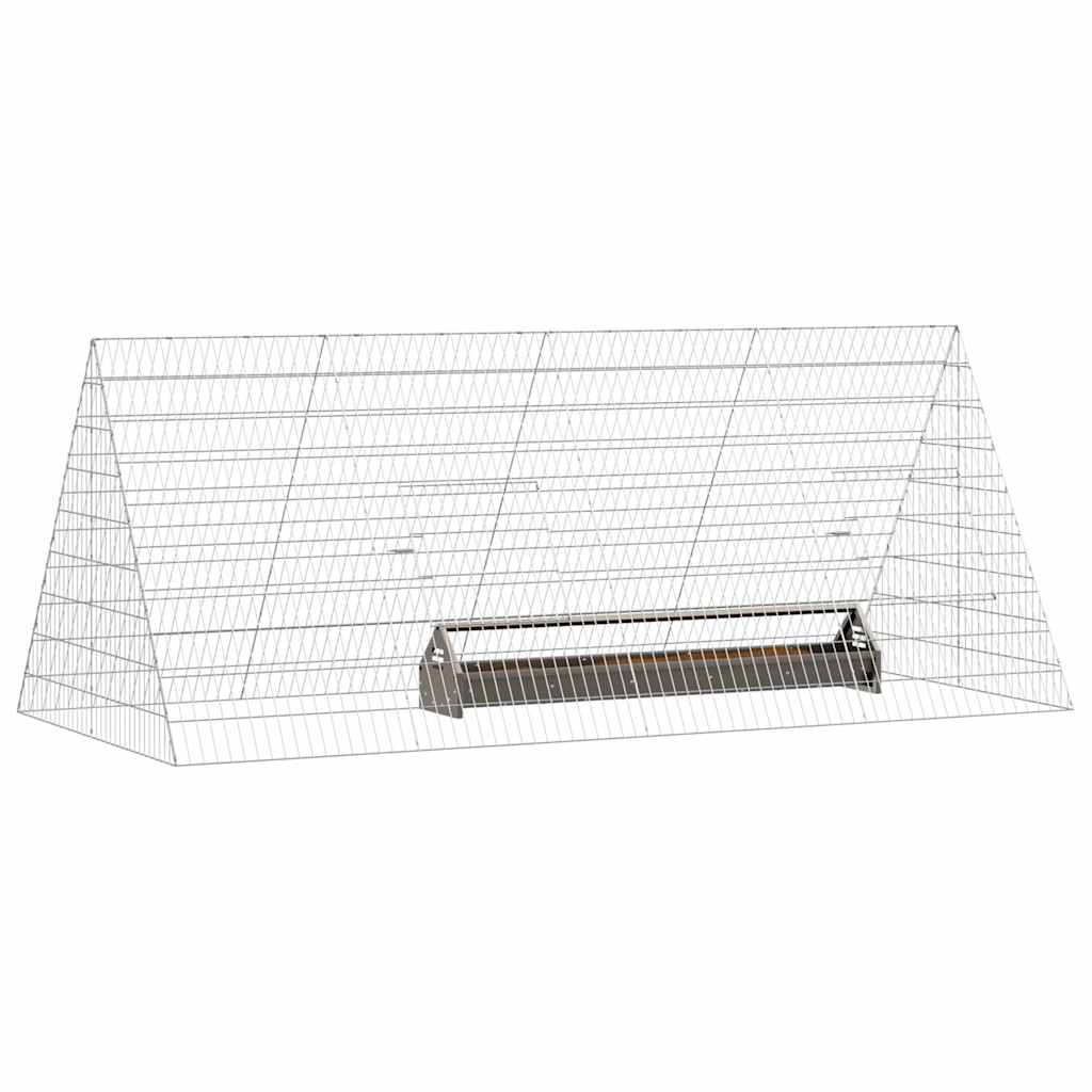 vidaXL Chicken Cage Silver 215 x 100 x 85 cm Galvanised Steel 3