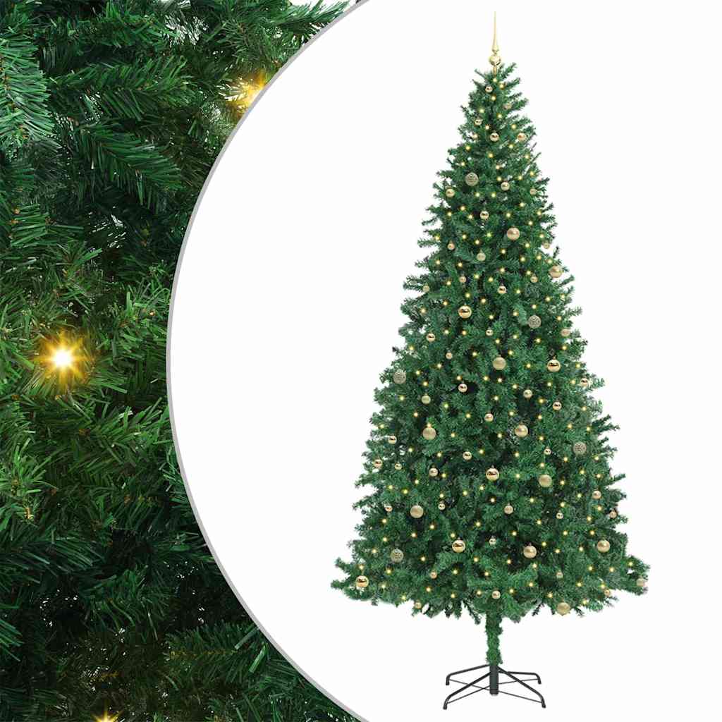 vidaXL Artificial Christmas Tree with 300 LEDs with Stand Green 300 cm 2