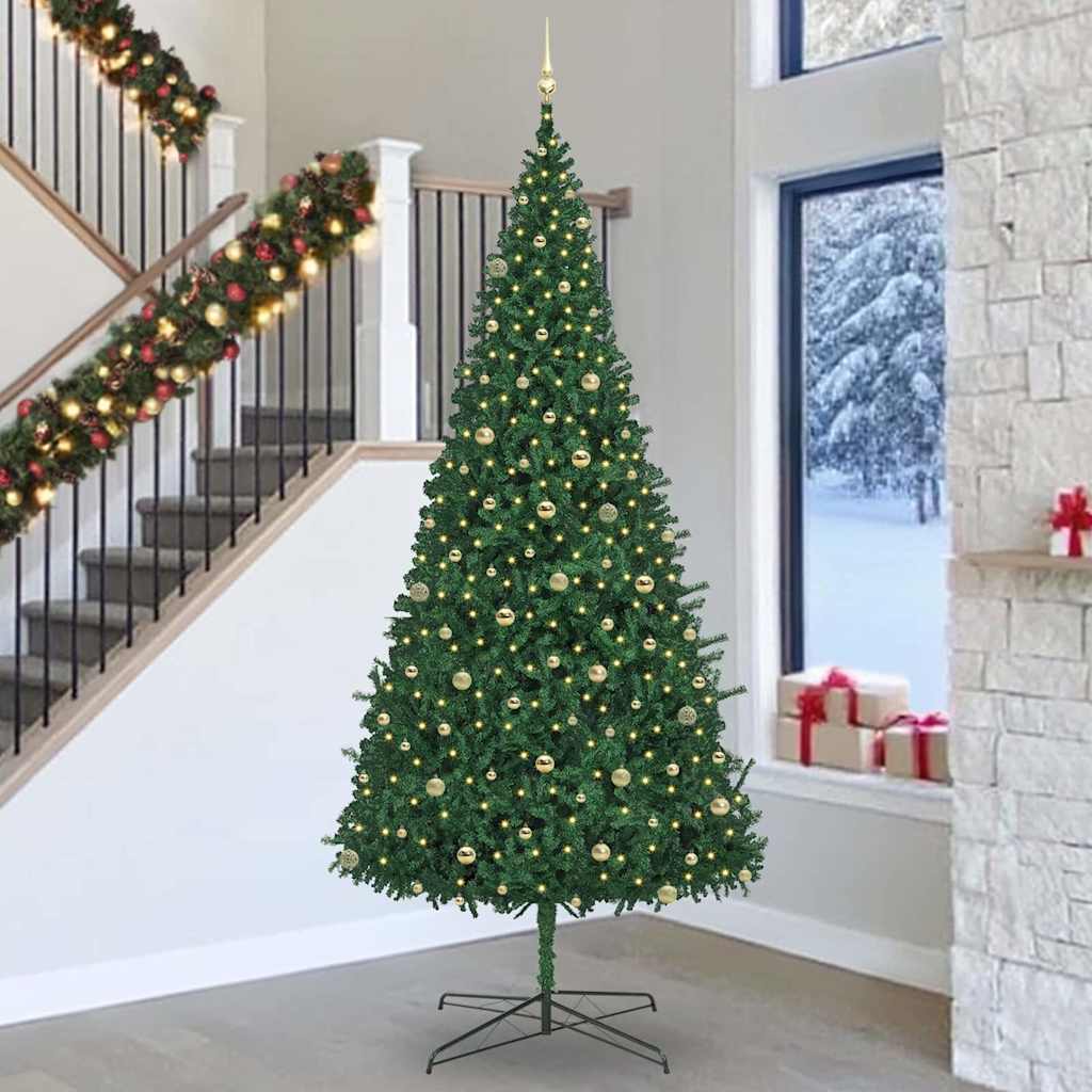 vidaXL Christmas Tree with Decorative String Lights Green 400 cm PVC 1