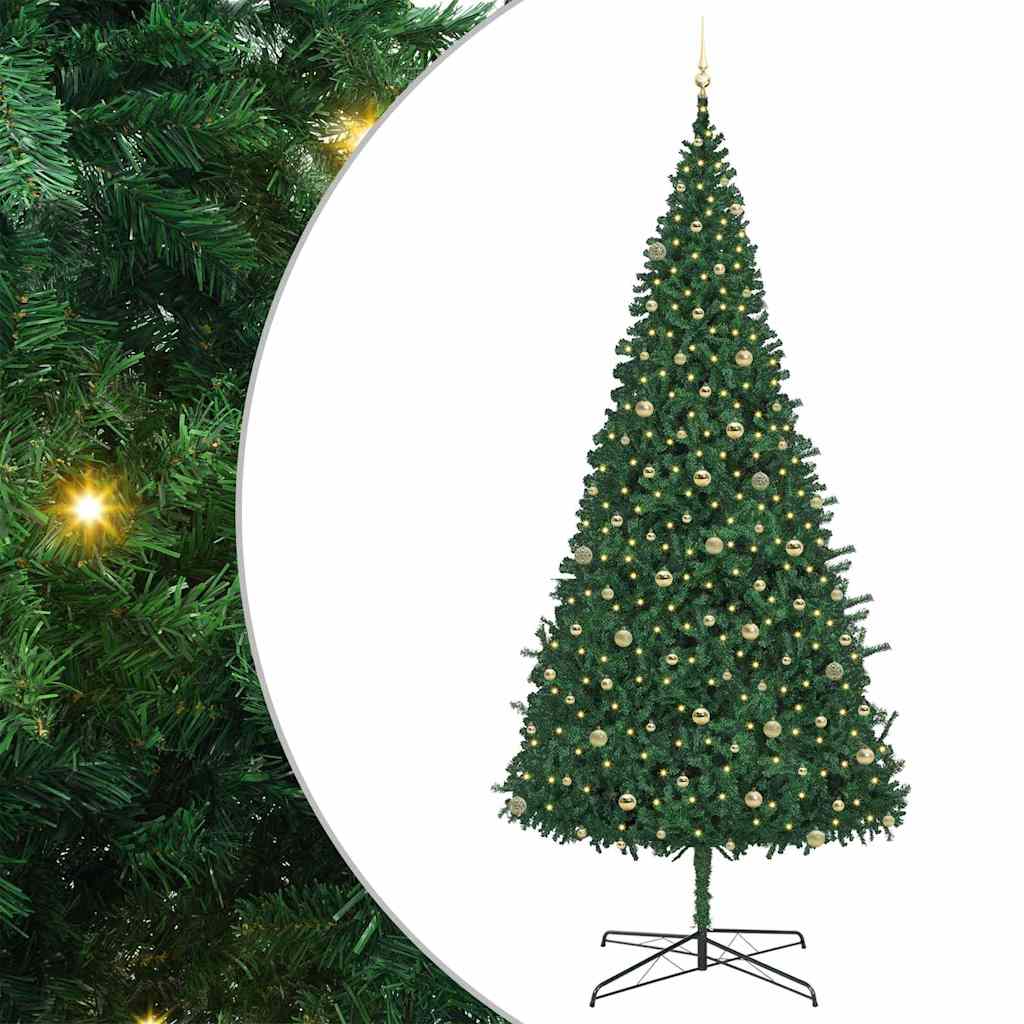 vidaXL Christmas Tree with Decorative String Lights Green 400 cm PVC 2